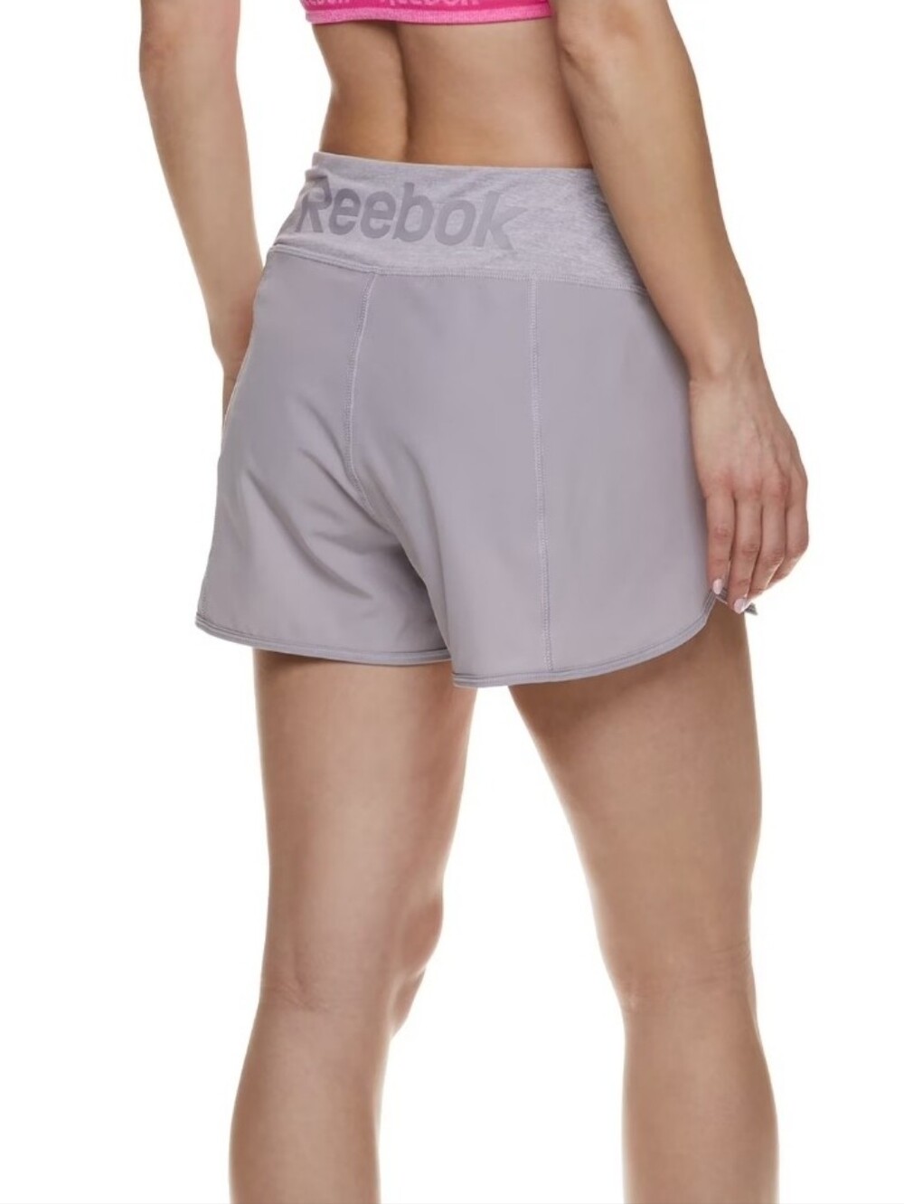 Reebok Marathon Running Shorts Flight Duo Gray Womens Large with Brief Liner 33W